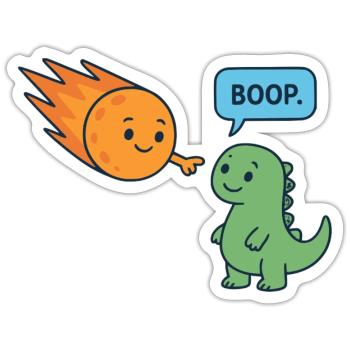 Meteor Buddy and Dino Boop - Sticker - white matte - Front
