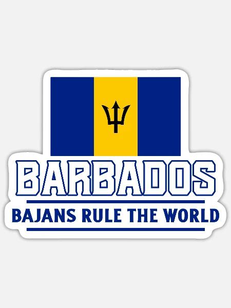 Barbados BAJANS RULE THE WORLD - Sticker - white matte