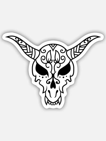 Skull 046 - Sticker - white matte