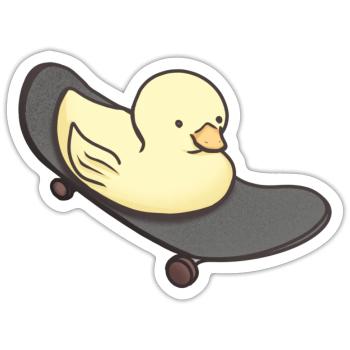 Skateboarding Ducky Vibes - Sticker - white matte - Front