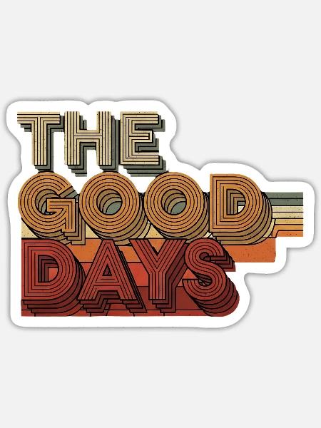 The Good Days Retro Stacked Letters - Sticker - white matte