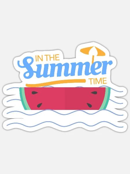 in the summer - Sticker - white matte
