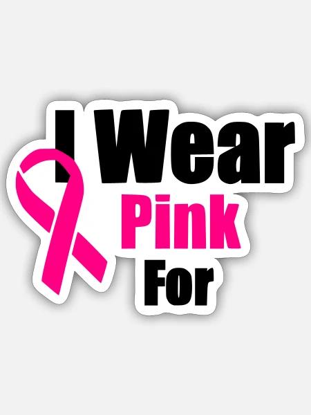 Pink ribbon - Sticker - white matte