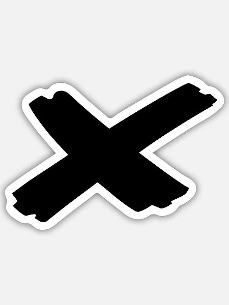 X black - Sticker - white matte
