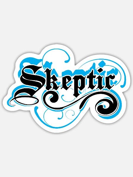 Skeptic Swirl (blue) - Sticker - white matte
