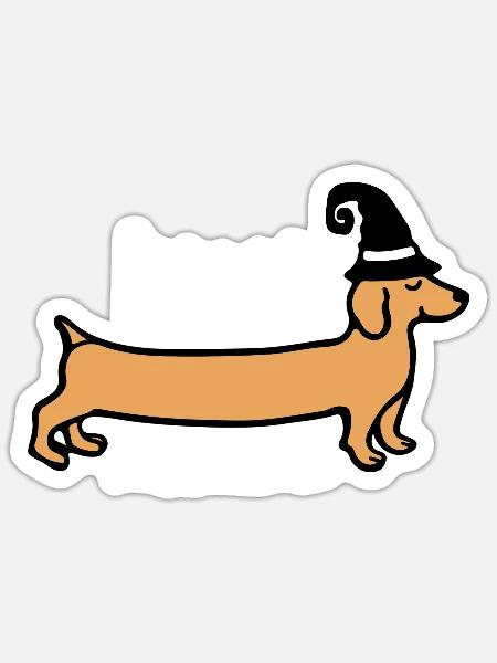 Happy Halloweiner Funny Dog Halloween - Sticker - white matte