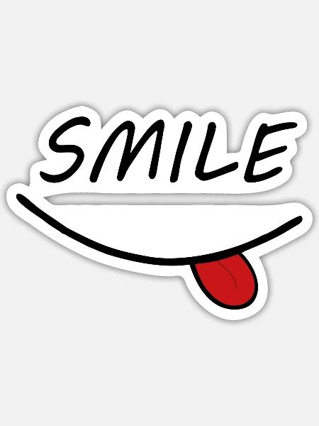 smile - Sticker - white matte