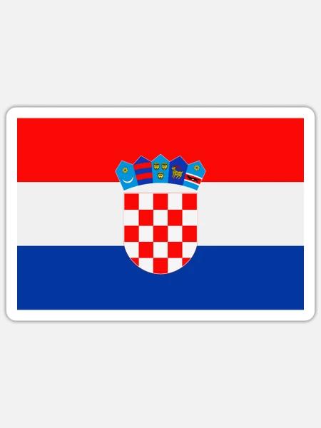 croatia flag - Sticker - white matte