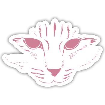 Cat Face - Sticker - white matte - Front