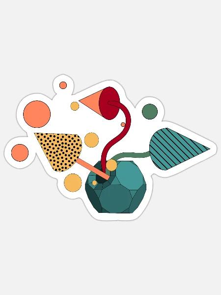 Geometric Symphony - Sticker - white matte