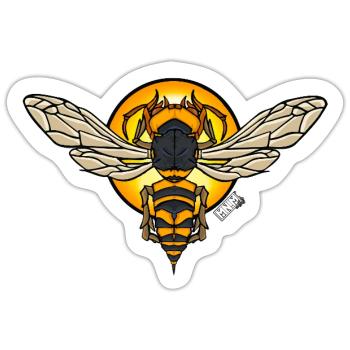 Sunlit Hornet Emblem - Sticker - white matte - Front