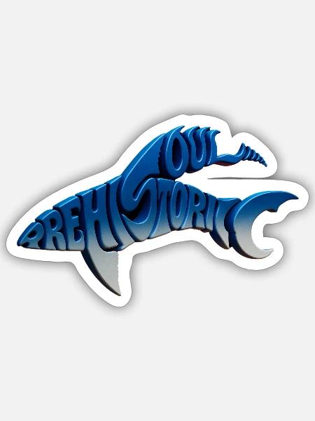 Our Story in Blue 3D Letters - Sticker - white matte