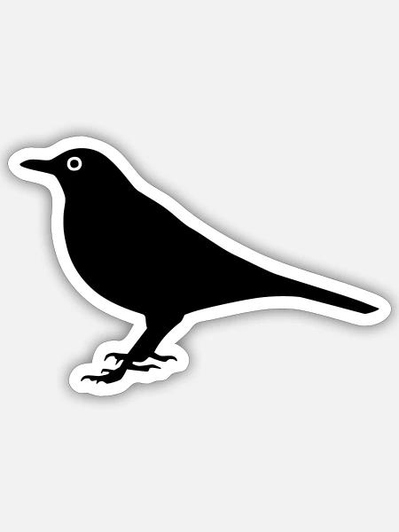 Bird Blackbird - Sticker - white matte