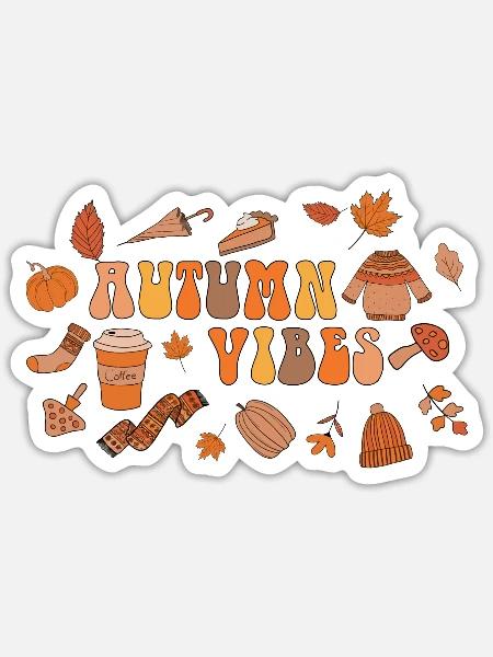 Welcome Autumn Vibes Sublimation - Sticker - white matte