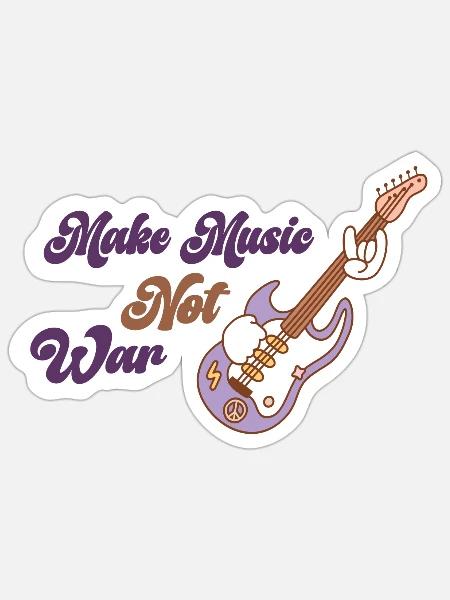 MUSIC NOT WAR - Sticker - white matte