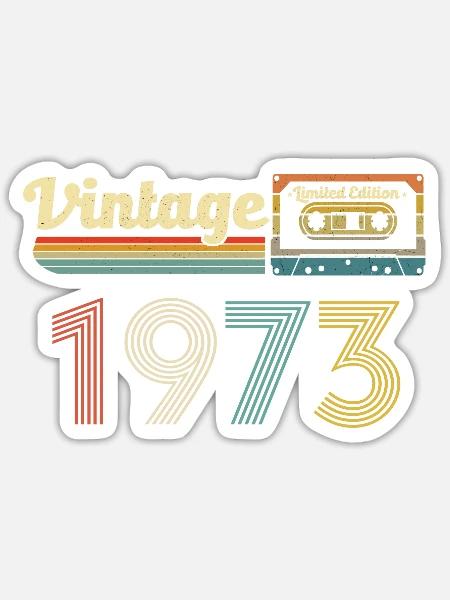 Vintage 1973 Birthday Limited Edition - Sticker - white matte