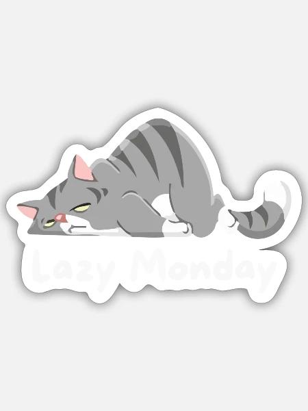 Lazy Monday - Sticker - white matte