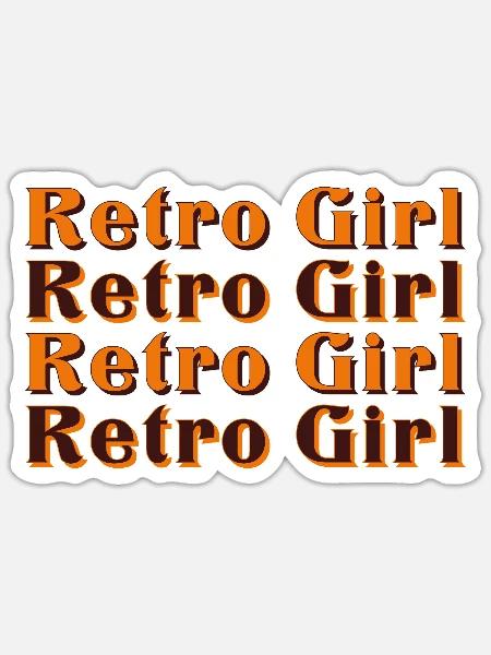 Retro Girl Typography - Sticker - white matte