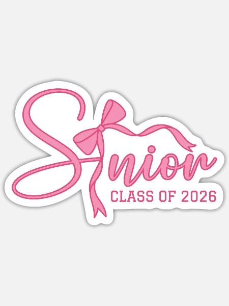 Senior 2026 With Bow Class Of 2026 - Sticker - white matte