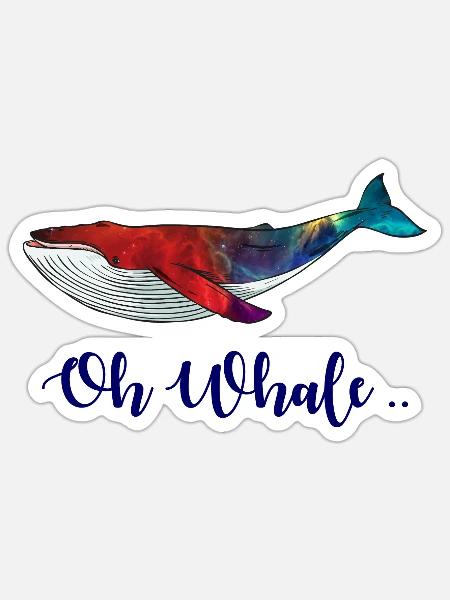 Oh Whale - Sticker - white matte