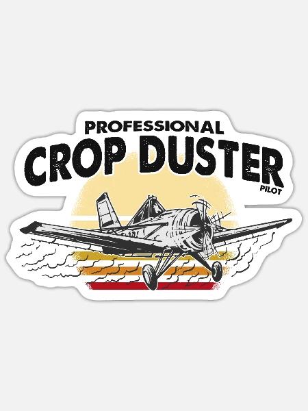 Professional Crop Duster Pilot, Aerial - Sticker - white matte