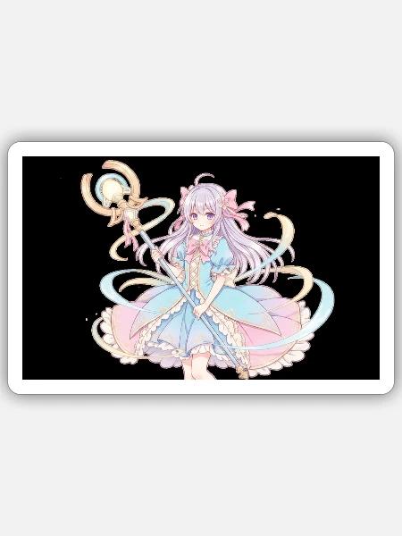 Pastel Sorceress in Bloom - Sticker - white matte