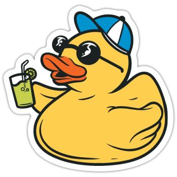Vacation Party Rubber Duck Ducky - Sticker - white matte - Front