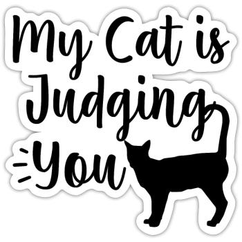 Funny Cat - Sticker - white matte - Front