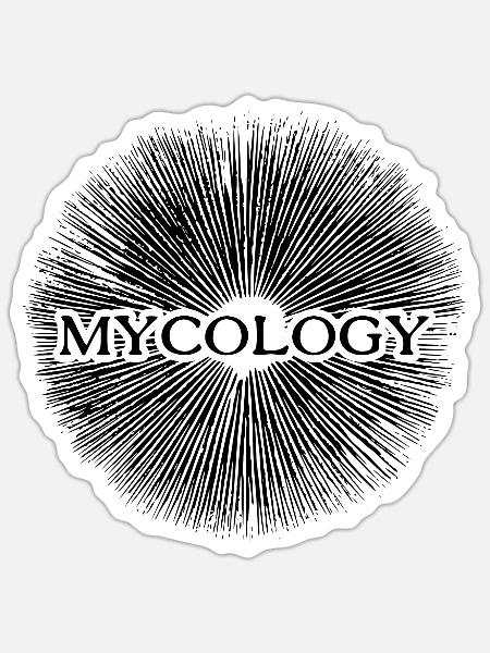 Mycology - The science of fungi (black) - Sticker - white matte