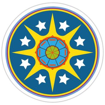 Solar Starburst Emblem Circle - Sticker - white matte - Front