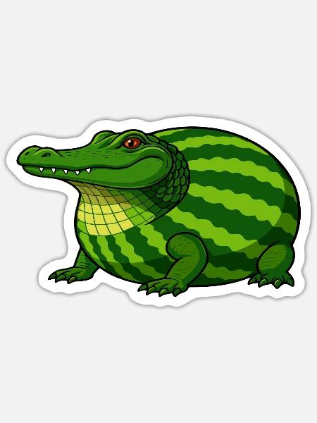 Glorbo Fruttodrillo Italian Brainrot Art - Sticker - white matte