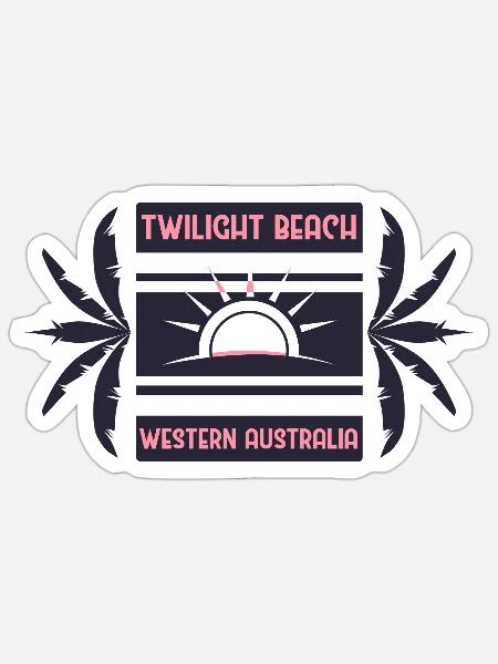 Twilight Beach - Sticker - white matte