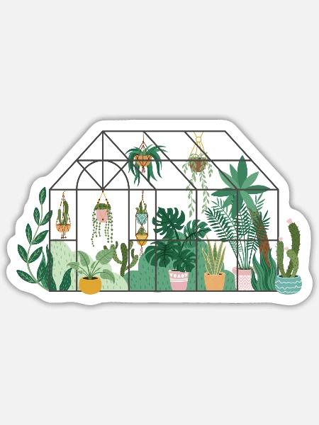 Greenhouse Plants - Sticker - white matte