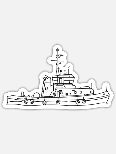 Tug or towing boat - Sticker - white matte