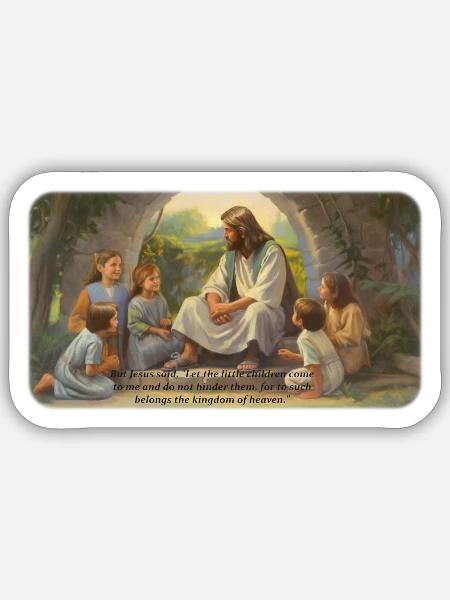 Jesus and the Children - Sticker - white matte