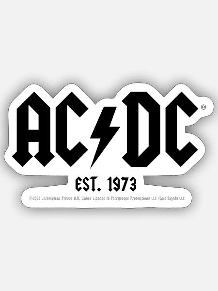 AC/DC Black Logo Est. 1973 - Sticker - white matte