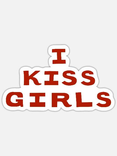 I Kiss Girls  - Sticker - white matte