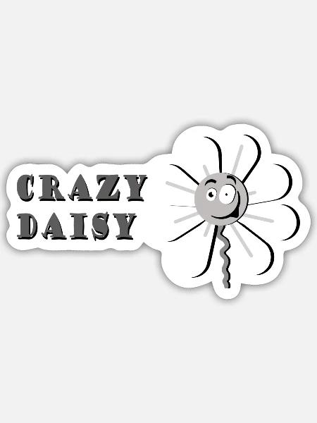 Crazy daisy girl - Sticker - white matte