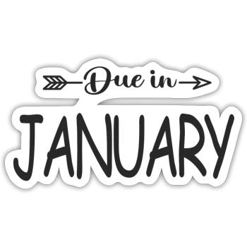 Due In January - Sticker - white matte - Front