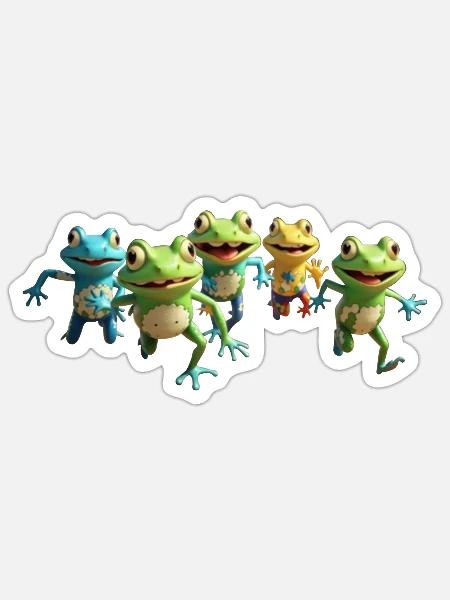 Running frog - Sticker - white matte