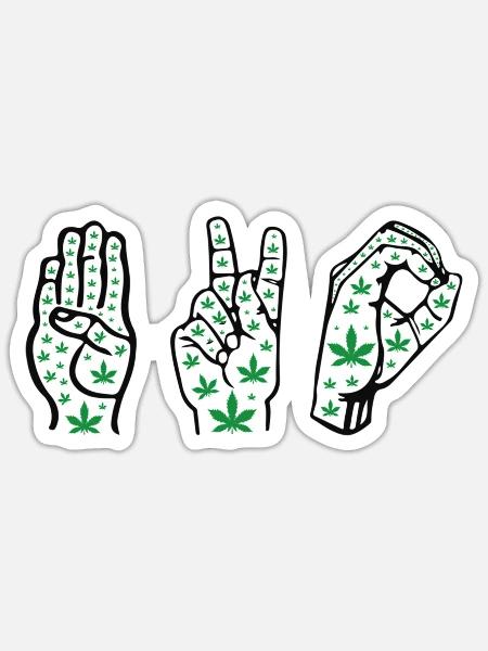Wholesale High There 420 Cannabis Marijuana Leaf Funny Vinyl Sticker for your store