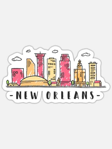 New Orleans yline Pride Vintage Louisiana - Sticker - white matte