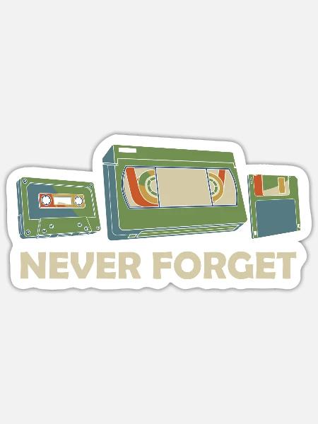 Never forget 80s 90s Never forget retro gift - Sticker - white matte