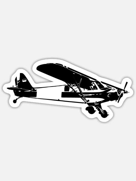 metal plane4 - Sticker - white matte