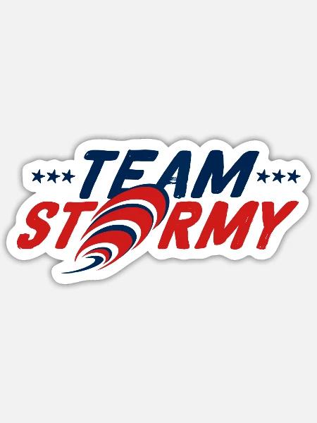 Team Stormy Daniels I Am With Her Red Blue Stars - Sticker - white matte