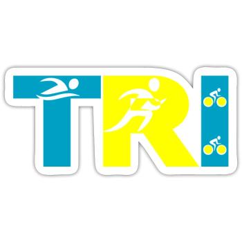Triathlon - Sticker - white matte - Front