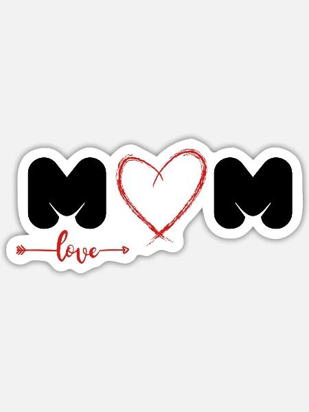 Celebrate Motherly Love with 'Love Mom' - Sticker - white matte