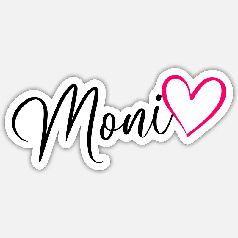 Moni Name Pink Heart' Sticker | Spreadshirt