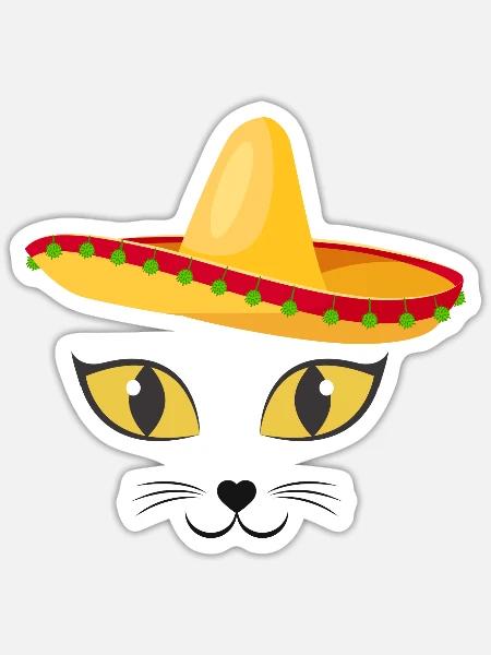 THE MEXICAN CAT - Sticker - white matte