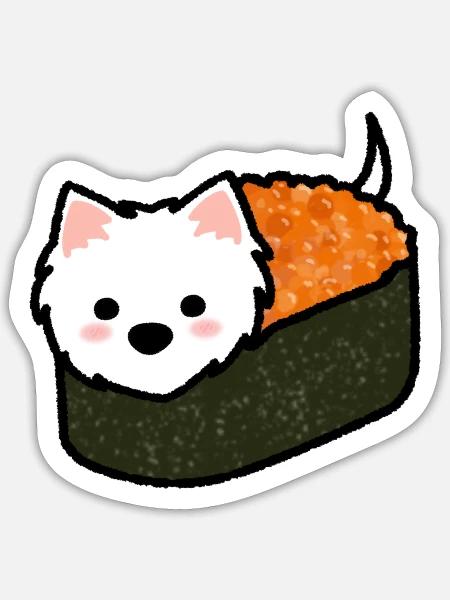 Westie Ebiko Sushi - Sticker - white matte